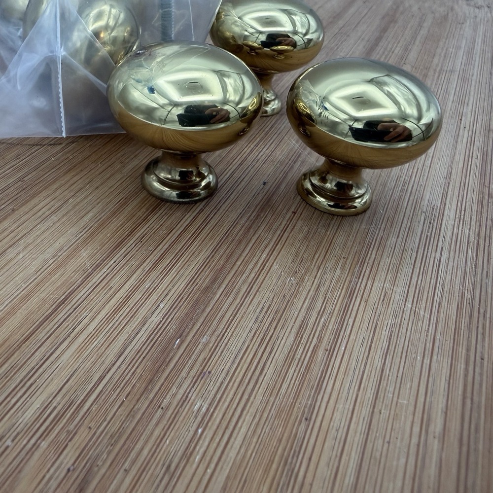 Brass Finish Drawer Knobs - Gold Cabinet Pulls (Set)